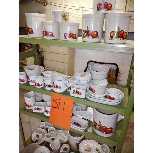 NEW ROSEVILLE STONEWARE POTTERY W/ ASSORTED DECAL DESIGNS