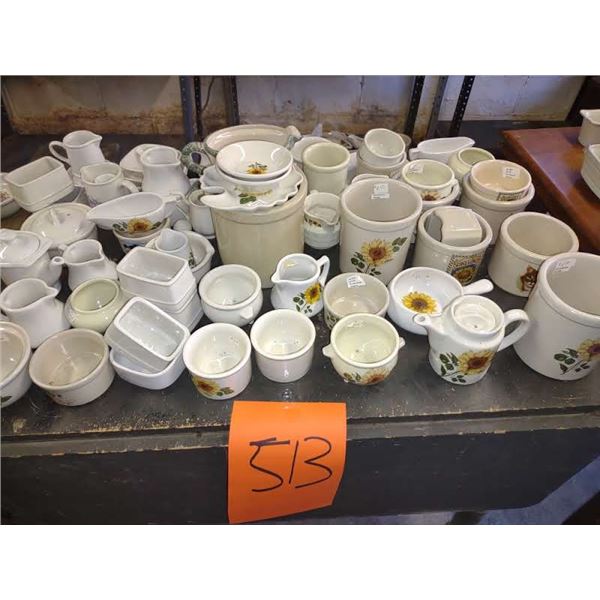 NEW ROSEVILLE STONEWARE POTTERY W/ ASSORTED DECAL DESIGNS