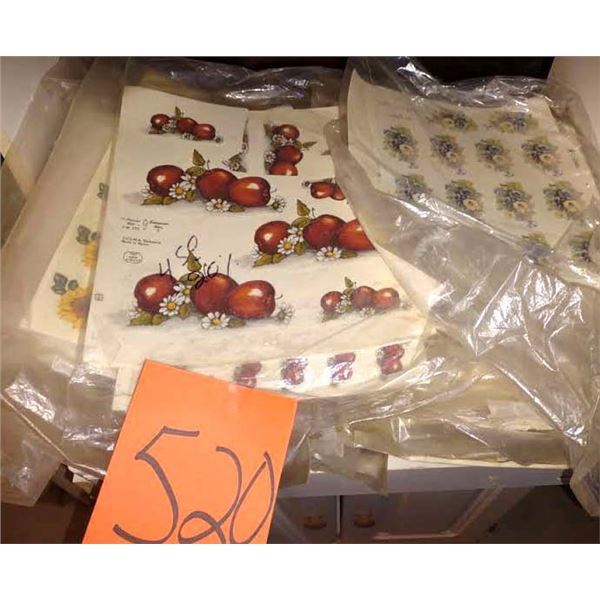 HUGE LOT OF 1000S OF ASSORTED LICENSED DECALS FOR CERAMICS AND STONEWARE