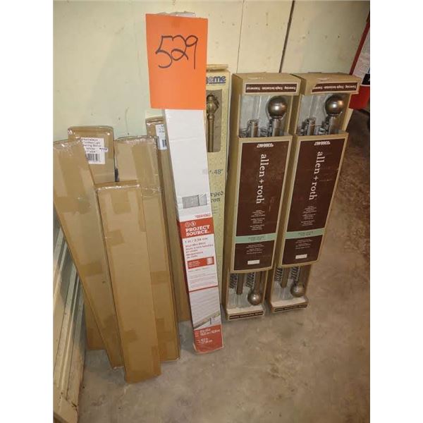 LARGE LOT OF NEW BLINDS & RODS / OVER $250.00 RETAIL VALUE
