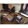Image 1 : OFFICE LOT: COMPUTER DESK, COMPAC COMPUTER, 2 BROTHER PRINTERS AND STAND, HP SCANNER