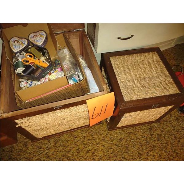 2 VINTAGE CHESTS FULL OF SEWING ITEMS