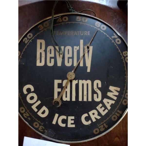 ANTIQUE BEVERLY FARMS COLD ICE CREAM THERMOMETER
