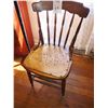 Image 1 : BUNDLE LOT: OAK CHAIR, BLACK METAL FLOOR LAMP, FRAMED FLORAL PRINTS