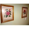 Image 3 : BUNDLE LOT: OAK CHAIR, BLACK METAL FLOOR LAMP, FRAMED FLORAL PRINTS
