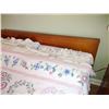 Image 7 : VINTAGE 5 PC WALNUT BEDROOM SUITE, OAK WALL SHELF W/ 5 HANGERS