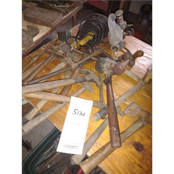 USED HAMMERS, LIGHTS, MISC TOOLS