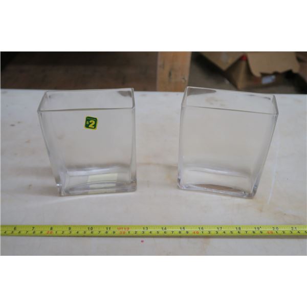 10 Rectangle Vases - 6in. Tall