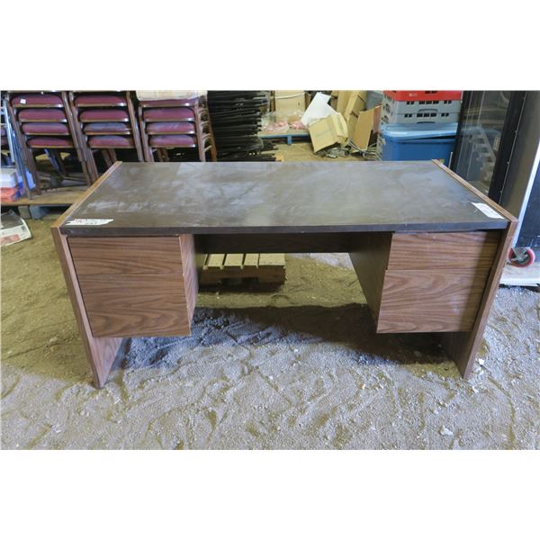 Large Wood Office Desk - Laminate Surfaces - 30.5D x 62.5W x 30T in.
