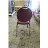Image 9 : 5 Red Cushion Banquette Chairs - Metal Frame 35in. Tall, Seat 17in. Tall