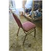 Image 9 : 4 Red Cushion Banquette Chairs - Metal Frame 35in. Tall, Seat 17in. Tall