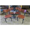 Image 1 : 4 "Restaurant" Chairs - Metal Frame with Wood Backing - Seat 18in. Tall, 33in. Tall Total