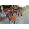 Image 3 : 4 "Restaurant" Chairs - Metal Frame with Wood Backing - Seat 18in. Tall, 33in. Tall Total