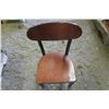 Image 5 : 4 "Restaurant" Chairs - Metal Frame with Wood Backing - Seat 18in. Tall, 33in. Tall Total