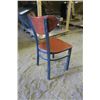 Image 6 : 4 "Restaurant" Chairs - Metal Frame with Wood Backing - Seat 18in. Tall, 33in. Tall Total