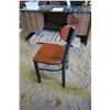 Image 8 : 4 "Restaurant" Chairs - Metal Frame with Wood Backing - Seat 18in. Tall, 33in. Tall Total