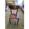 Image 4 : 3 "Restaurant" Chairs - Metal Frame with Wood Backing - Seat 18in. Tall, 33in. Tall Total