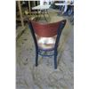 Image 7 : 3 "Restaurant" Chairs - Metal Frame with Wood Backing - Seat 18in. Tall, 33in. Tall Total