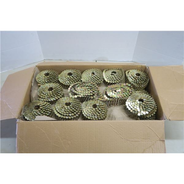 Box of 1 1/4" Collated Coil Roofing Nails 15 Deg.