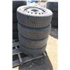 Image 1 : 4 - Steel 15" Rims with Tires - All 195/60R15, 1x Petlas, 2x HTR Enhance, 1x Motomaster