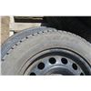 Image 4 : Pallet of 6 Assorted Tires - 2 Matching, 1 on 14" Steel Rim, 1 R17 Donut Tire & Rim