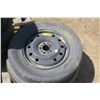 Image 6 : Pallet of 6 Assorted Tires - 2 Matching, 1 on 14" Steel Rim, 1 R17 Donut Tire & Rim