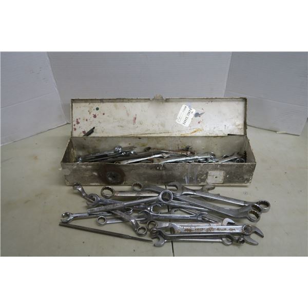 Lot of Combination Wrenches in Metal Case 4x3x18"