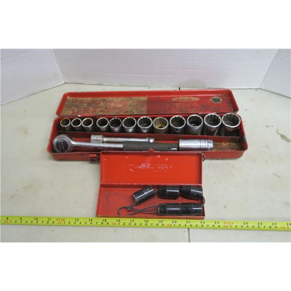 1/2" Socket Set w/ 5 Extra Sockets in Snap On Tin