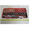Image 4 : 1/2" Socket Set w/ 5 Extra Sockets in Snap On Tin