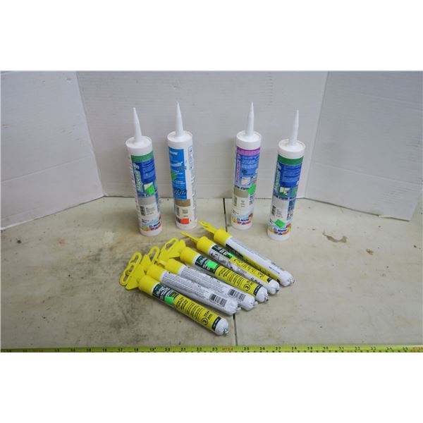 4 Tubes Caulking/Silicone for Bathroom/tile & 6 Tubes of Nail Hole Filler - NIB