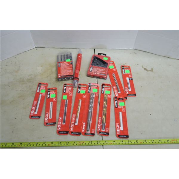 Lot of Task Brand Drill Bits - Assorted Sizes & Types - All UNOPENED