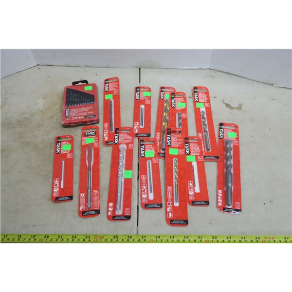 Lot of Task Brand Drill Bits - Assorted Sizes & Types - All UNOPENED