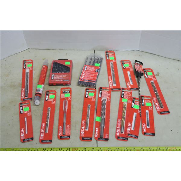 Lot of Task Brand Drill Bits - Assorted Sizes & Types - All UNOPENED