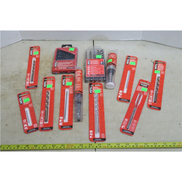 Lot of Task Brand Drill Bits - Assorted Sizes & Types - All UNOPENED