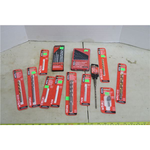 Lot of Task Brand Drill Bits - Assorted Sizes & Types - All UNOPENED