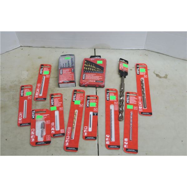 Lot of Task Brand Drill Bits - Assorted Sizes & Types - All UNOPENED