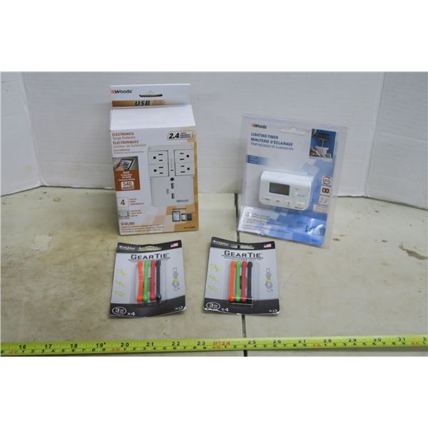 Woods Surge Protector & USB Charger Adapter - NIB