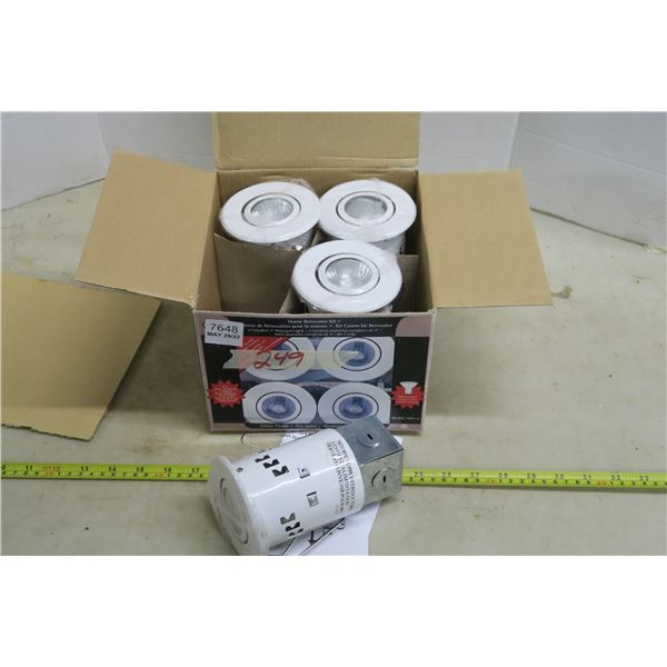 Recessed Lighting Kit for 4 lights, comes with bulbs