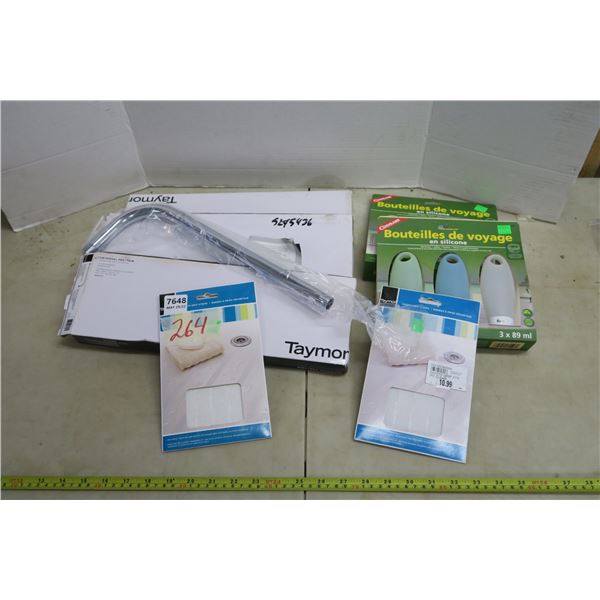 Lot of Shower Items - Shower Head Pipes, Soap Bottles, Etc.