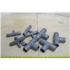 Image 4 : Lot of Plastic Plumbing Tee's - 4-way 4" & Assorted 1/2" to 1 1/2"