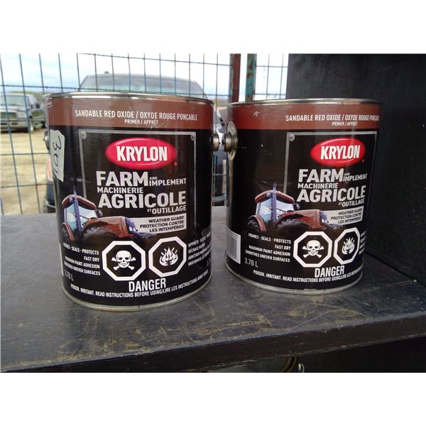 2x Krylon Sandable Red Oxide Primer Farm and Implement Machinerie - Weather Guard