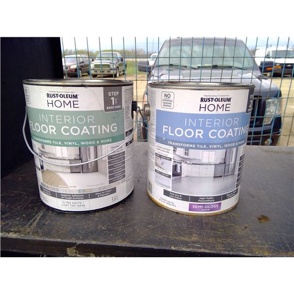 Rust-Oleum Home Interior Floor Coating Step 1 and 2