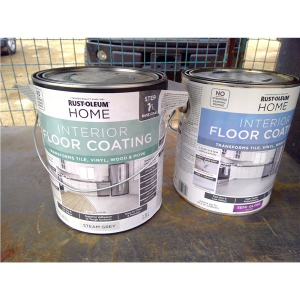 Rust-Oleum Home Interior Floor Coating Step 1 and 2