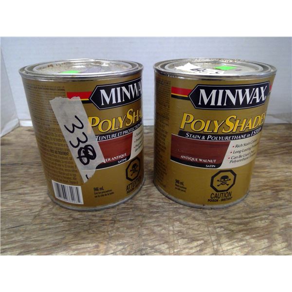2x 946mL Minwax Polyshades Stain & Polyurethane in 1 Step - Antique Walnut