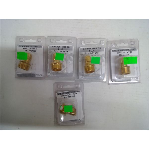 4x 3/4 MGH Garden Hose QD Plug and 1x 3/4" FGH Garden Hose QD CPLR
