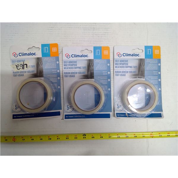3x Climaloc Self-Adhesive Weather Stripping Tape