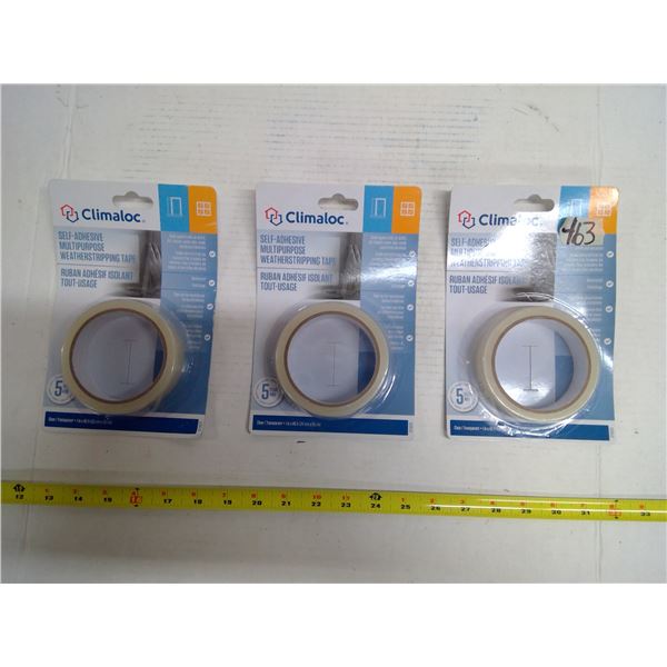 3x Climaloc Self-Adhesive Weather Stripping Tape