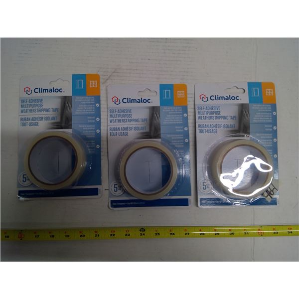 3x Climaloc Self-Adhesive Weather Stripping Tape