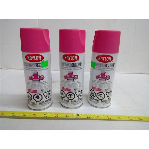 3x Krylon Pink Spray Pain