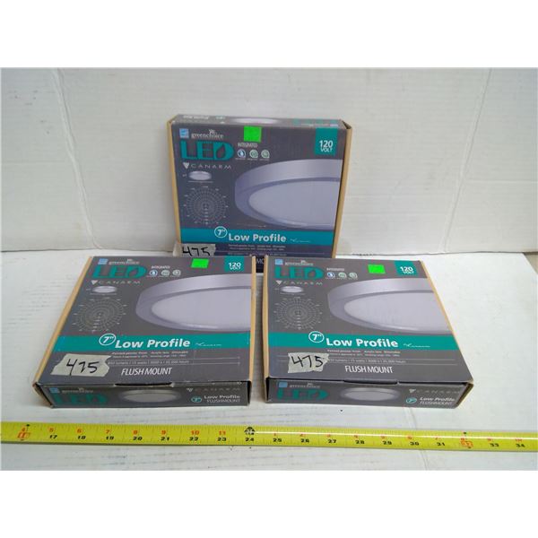 3x Greenchoice LED Canarm 7" Low Profile 120 Volt - Flush Mount
